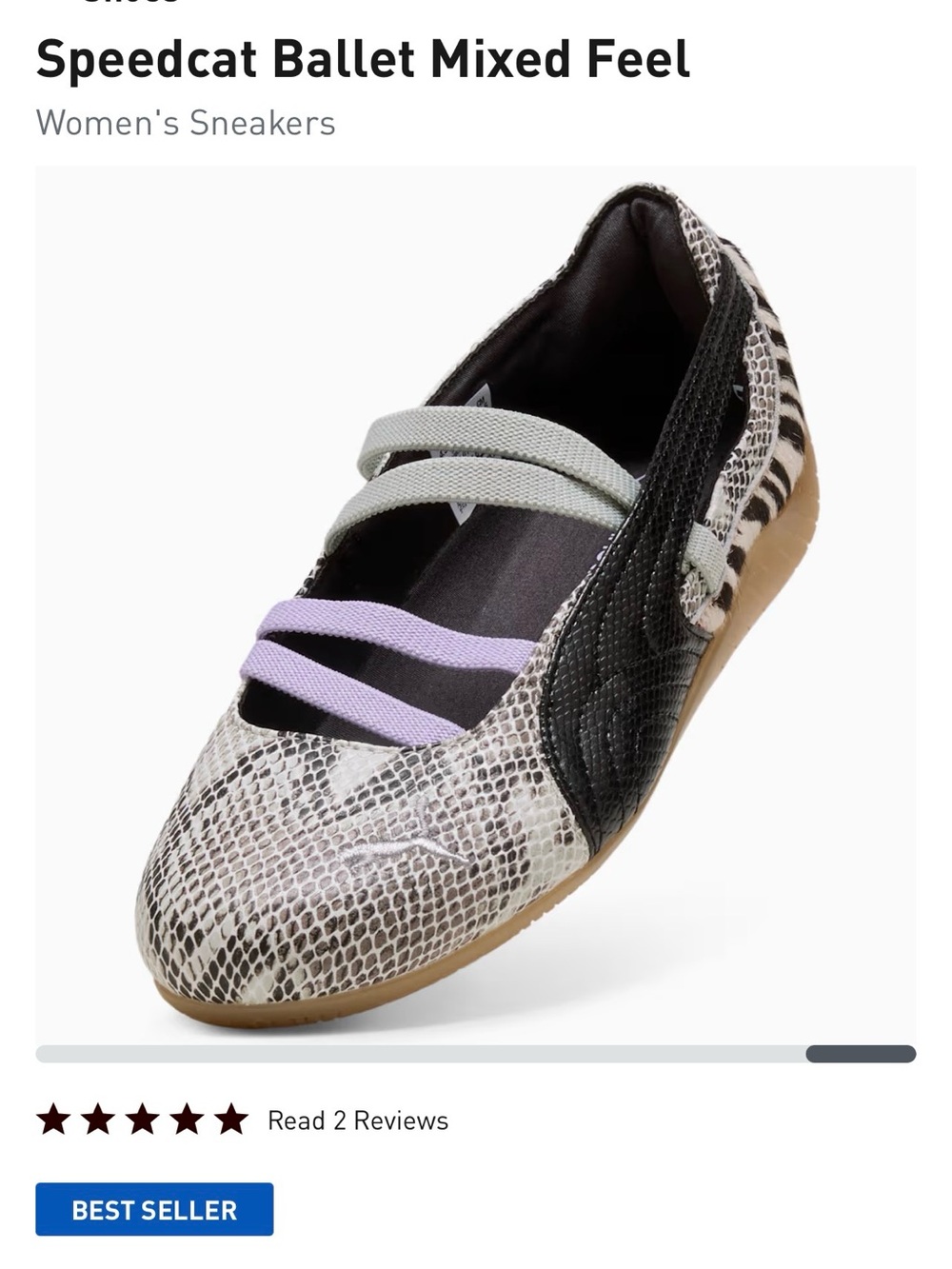 Puma Speedcat Ballet Mixed Feel Women’s Sneakers in Black, Gray, Lavender